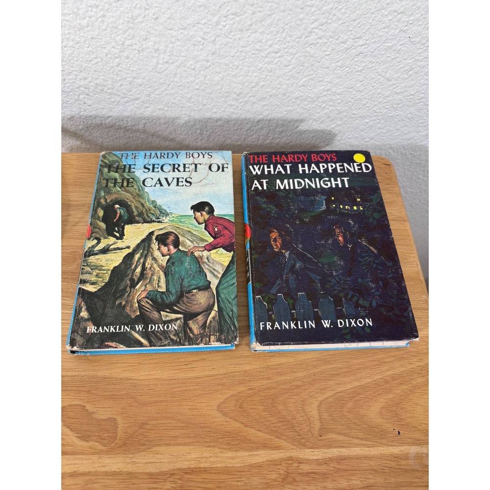 Hardy Boys Mystery Books Secret of the Caves Happened at Midnight lot 2 Vintage